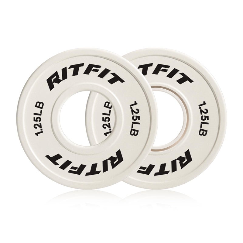 RitFit Fractional Rubber Weight Plates, Colored Bumper Plates for Starting Strength and Progressive Overload Training, Pair and Sets (Beige 1.25LBx2) - Image 2